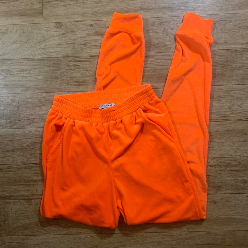 fashion nova orange joggers
